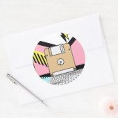 floppy disk uit de jaren 90 ronde sticker (Envelop)