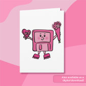 Floppy disk Valentijn met binaire liefde code Kaart