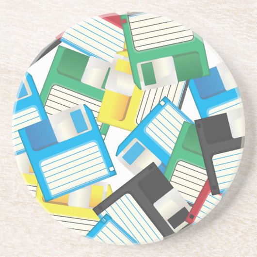 Floppy disks zandsteen onderzetter (Voorkant)