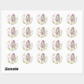 Floppy Eared Bunny en Daisies Ronde Stickers (Vel)
