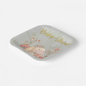  floppy konijntje bloemig Collectie Papieren Bordje (Gebogen)