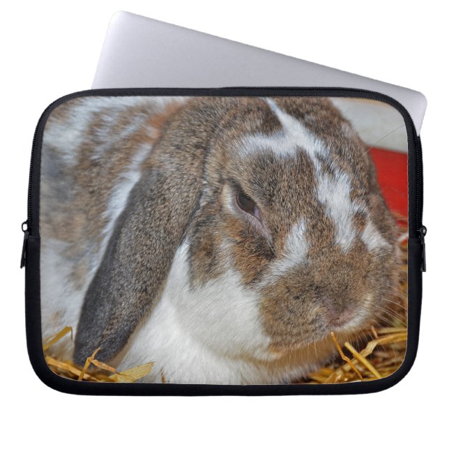Floppy-oorts Bunny Laptop Sleeve (Voorkant)