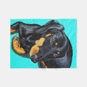 Floppy the Miniature Dachshund Painting Fleece Deken (Voorkant (Horizontaal))