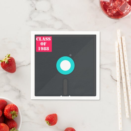 Floppydiskette voor retrocomputer| Blauw en rood n Servet (Insitu)