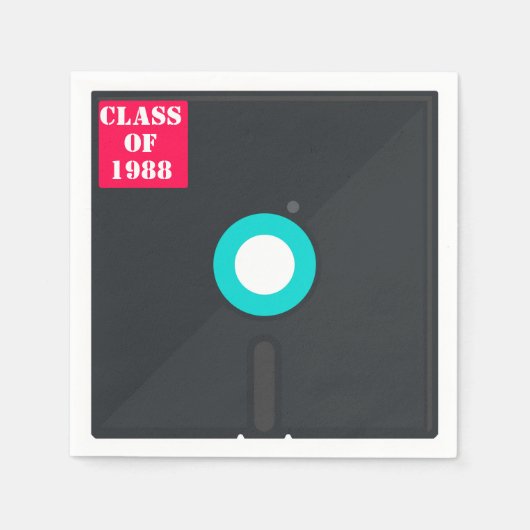 Floppydiskette voor retrocomputer| Blauw en rood n Servet (Voorkant)