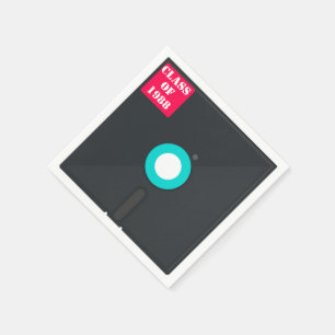 Floppydiskette voor retrocomputer  Blauw en rood n Servet