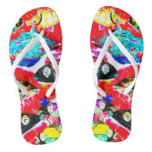 Flops "zwarte rode vissen" teenslippers (Voetbed)