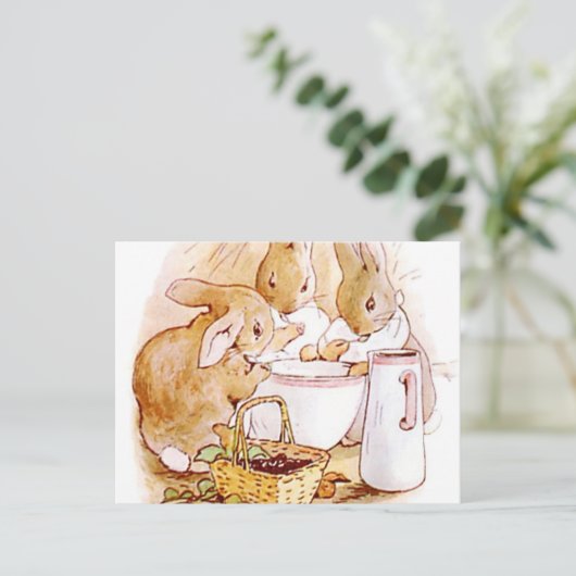 Flopsy Mopsy en Cottontail Beatrix Potter Briefkaart (Staand voorkant)