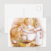 Flopsy Mopsy en Cottontail Beatrix Potter Briefkaart (Voorkant / Achterkant)
