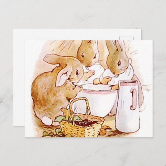 Flopsy Mopsy en Cottontail Beatrix Potter Briefkaart (Voorkant / Achterkant)