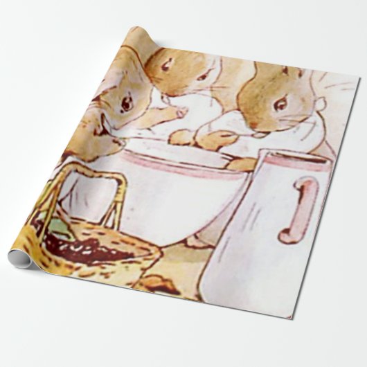 Flopsy Mopsy en Cottontail Beatrix Potter Cadeaupapier (Uitgerold)