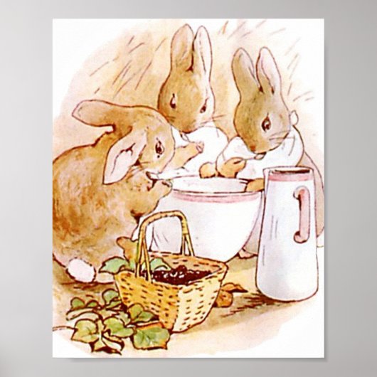 Flopsy Mopsy en Cottontail Beatrix Potter Poster (Voorkant)