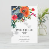 Flor Abundance Wedding Invitation Aankondiging (Staand voorkant)