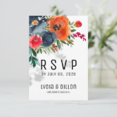 Flor Abundance Wedding RSVP Mail Back Kaart (Staand voorkant)
