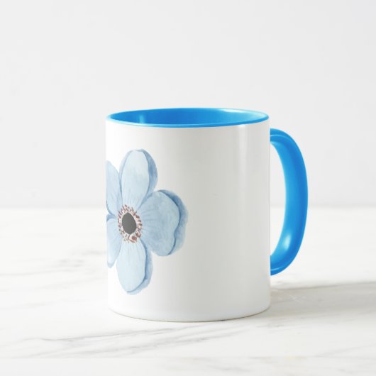 flor azul claro café mok (Voorkant rechts)