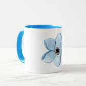 flor azul claro café mok (Voorkant links)
