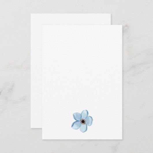 flor azul claro delicado informatiekaartje (Voorkant / Achterkant)