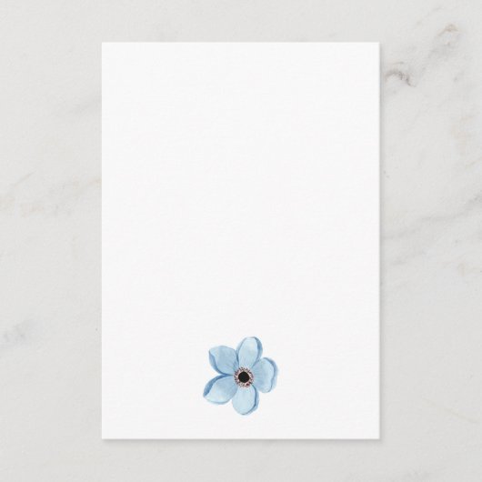 flor azul claro delicado informatiekaartje (Voorkant)
