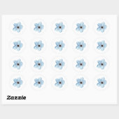 flor azul claro ronde sticker (Vel)