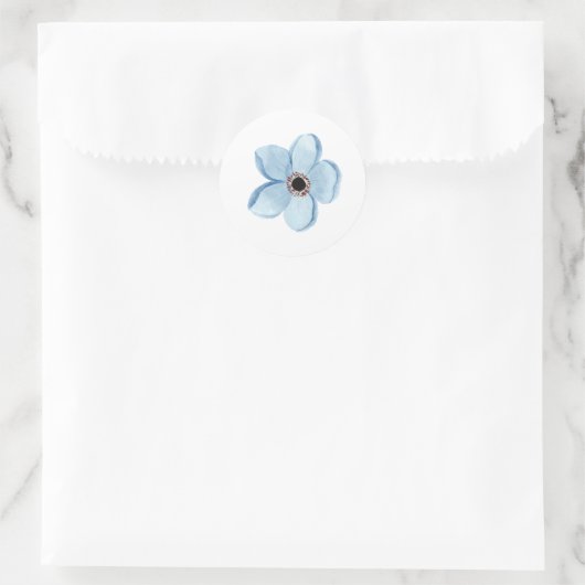 flor azul claro ronde sticker (Tas)