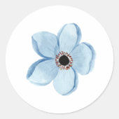 flor azul claro ronde sticker (Voorkant)