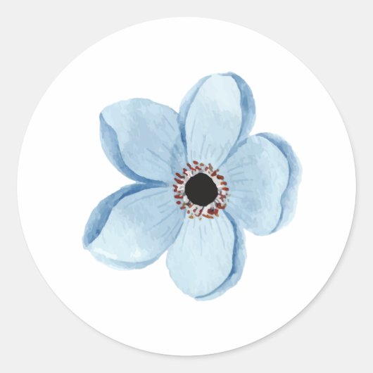 flor azul claro ronde sticker (Voorkant)