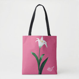 flor branca tote bag