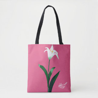 flor branca tote bag
