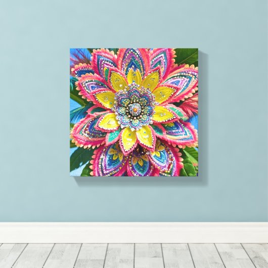 Flor de carnaval  canvas afdruk (Insitu (Houten vloer))