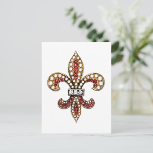Flor De Lis Fleur De Lis Jewel new orleans Briefkaart (Staand voorkant)