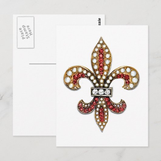 Flor De Lis Fleur De Lis Jewel new orleans Briefkaart (Voorkant / Achterkant)