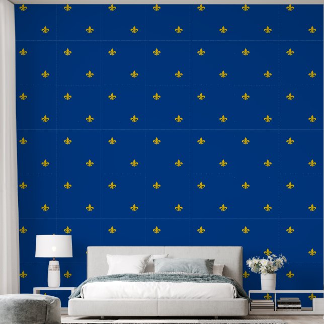 Flor de lis patroon wallpaper behang (Slaapkamer)