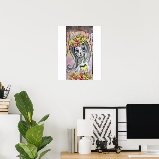 Flor, Dia de los Muertos poster (Thuiskantoor)