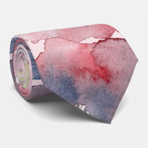 Flor Ever Blush Navy Watercolor Geschilderde Trouw Stropdas