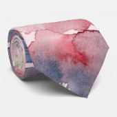 Flor Ever Blush Navy Waterverf geschilderde bruilo Stropdas (Opgerold)