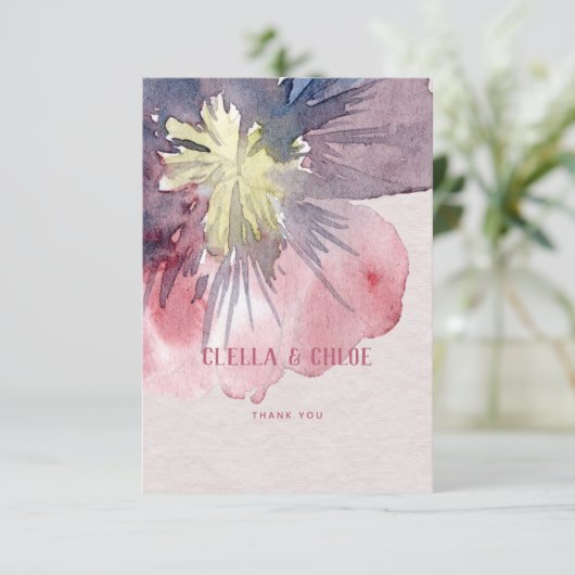 Flor Ever Bruiloft Dank u kaart (Staand voorkant)