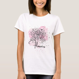 Flor rosa t-shirt
