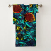 Flor virtual em azul gradiente, estilhaçada bad handdoek (Insitu)