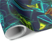 Flor virtual em azul gradiente, estilhaçada cadeaupapier (Rol Hoek)