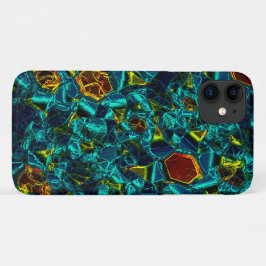 Flor virtual em azul gradiente, estilhaçada Case-Mate iPhone case