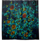 Flor virtual em azul gradiente, estilhaçada douchegordijn (Voorkant)