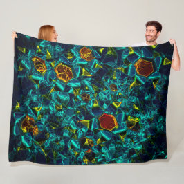 Flor virtual em azul gradiente, estilhaçada fleece deken