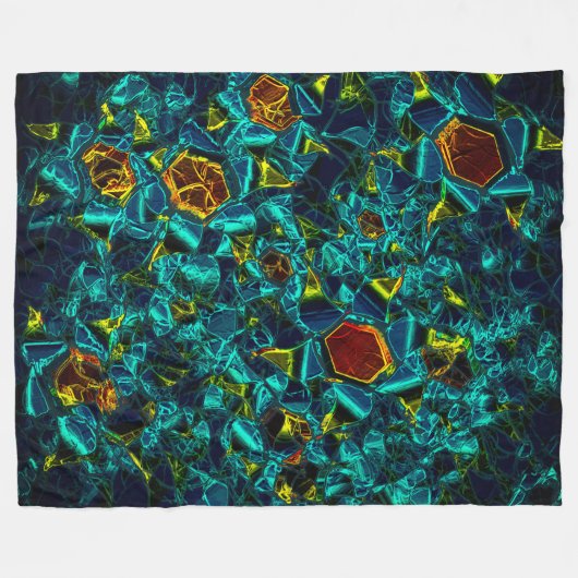 Flor virtual em azul gradiente, estilhaçada fleece deken (Voorkant (Horizontaal))