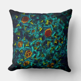 Flor virtual em azul gradiente, estilhaçada kussen