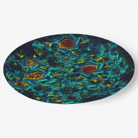 Flor virtual em azul gradiente, estilhaçada papieren bordje (Gekanteld)