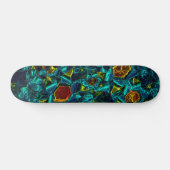 Flor virtual em azul gradiente, estilhaçada persoonlijk skateboard (Horizontaal)