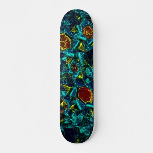 Flor virtual em azul gradiente, estilhaçada persoonlijk skateboard (Voorkant)