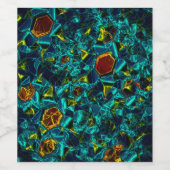 Flor virtual em azul gradiente, estilhaçada wijn etiket (Enkel label)