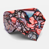 Flor virtual entalhada nas cores azul e salmão stropdas (Opgerold)