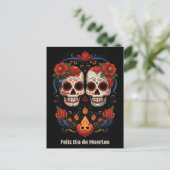 🌹 Flor y Calavera: Eerbetoon aan Dia de Muertos � Briefkaart (Staand voorkant)